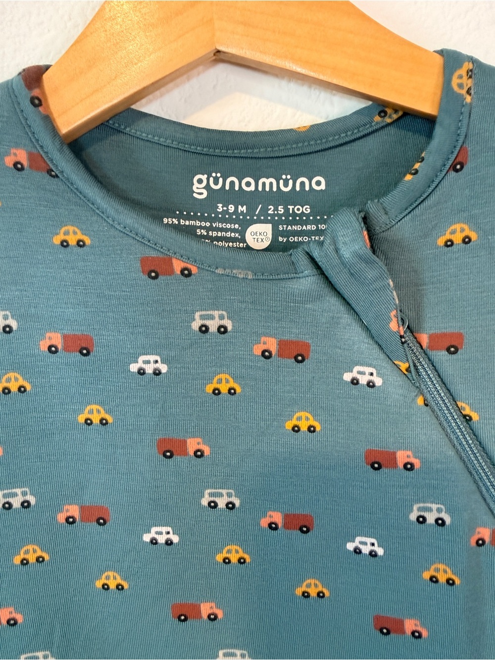 Gunamuna Bamboo Sleep Sack 2.5 TOG Cars Sold Out Rare Print 3-9M WonderZip NWOT - Picture 2 of 4